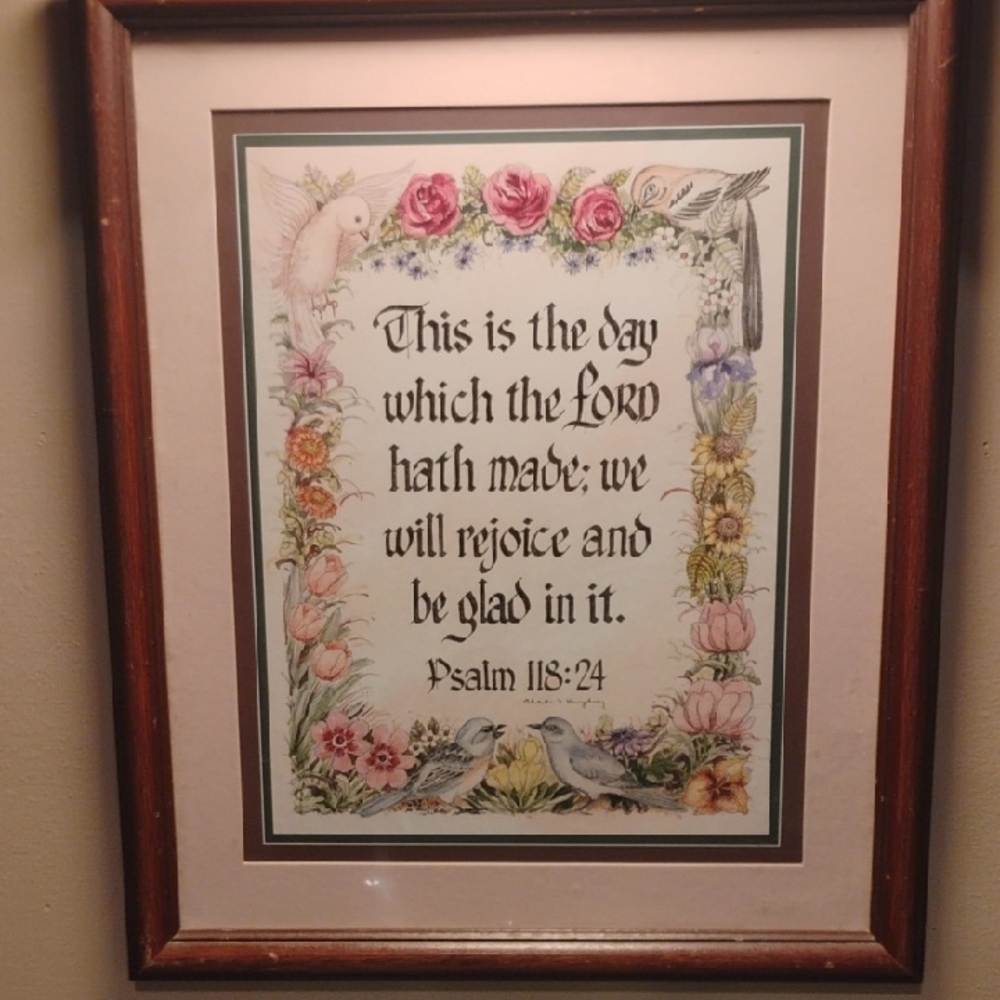 Floral Psalm 118:24 Wall Art